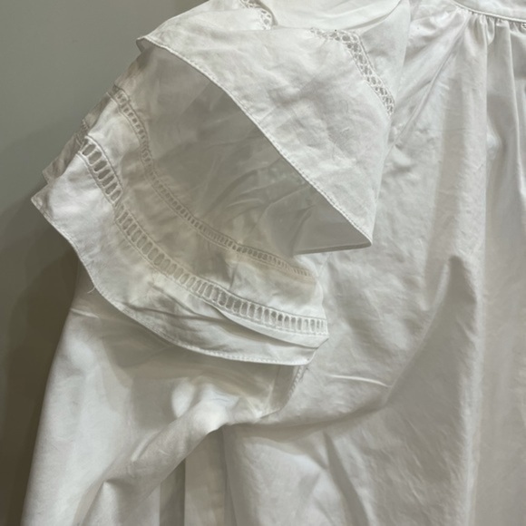 Adam Lippes White Open Work Blouse Size L - Picture 9 of 10